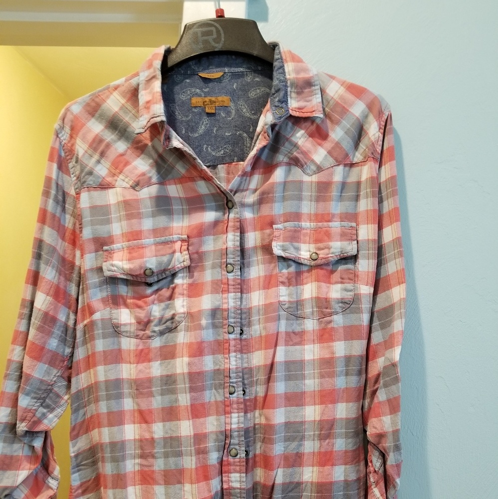 Jack's girlfriend "Bea" plaid Flannel Shirt XXL
